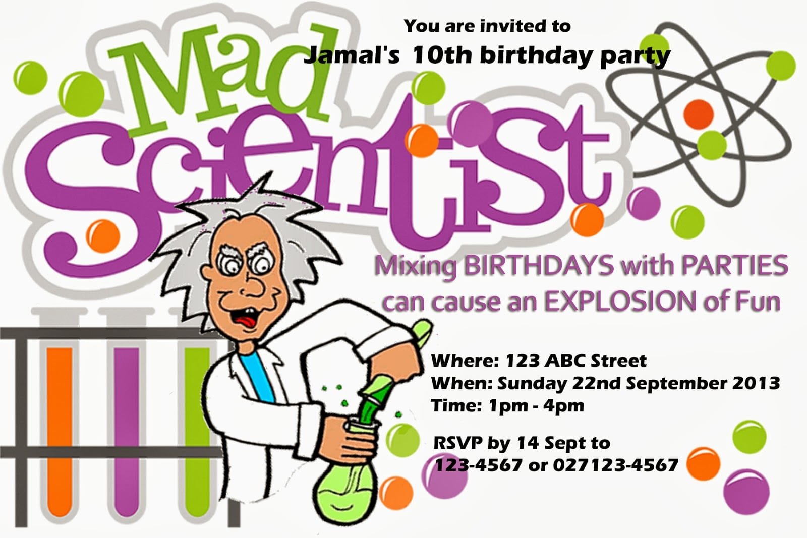 Doc    Mad Scientist Birthday Invitations â Party Invitations (+70